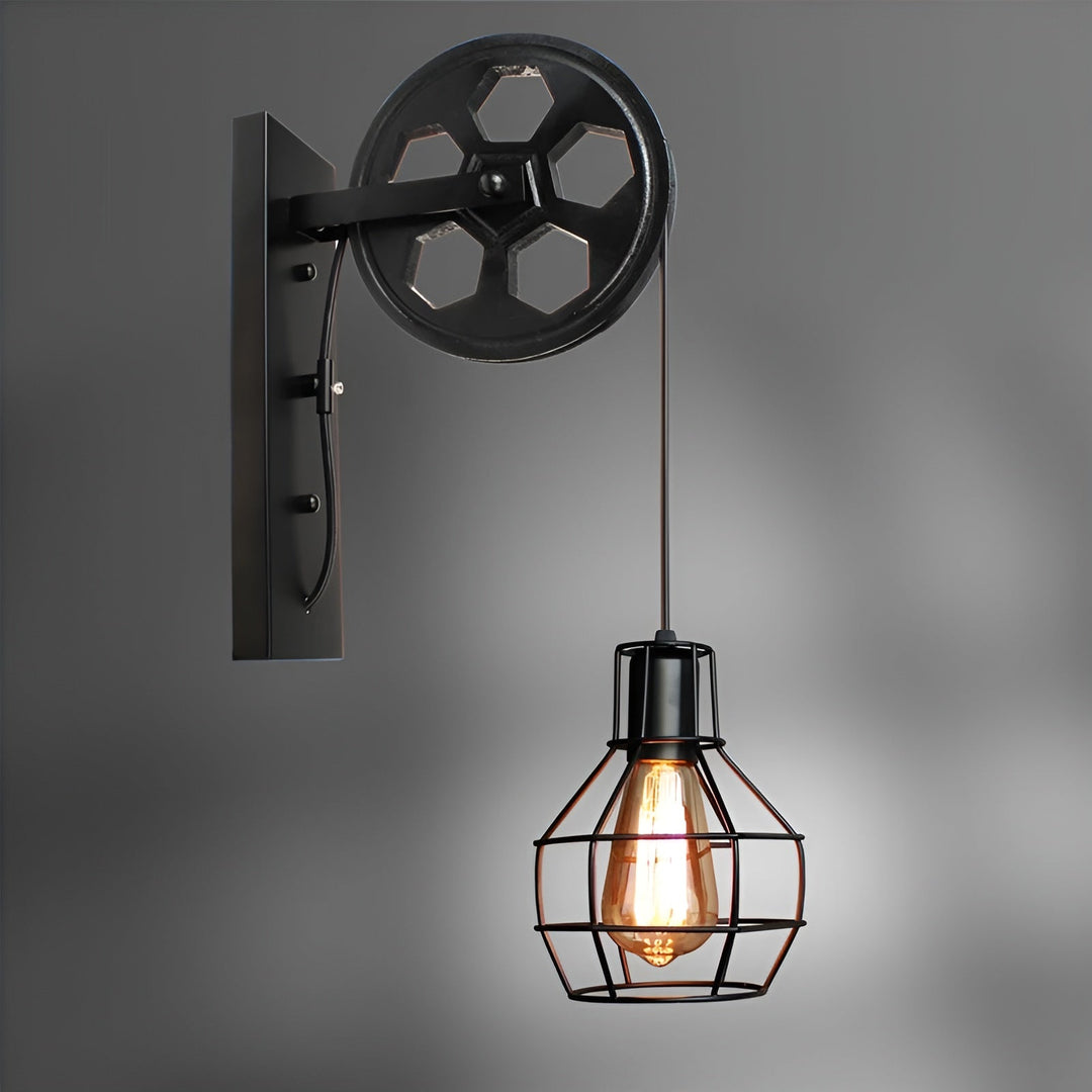 Vintage Industrial LED Wall Lamp - IronGlare-Black-Nora Luxe