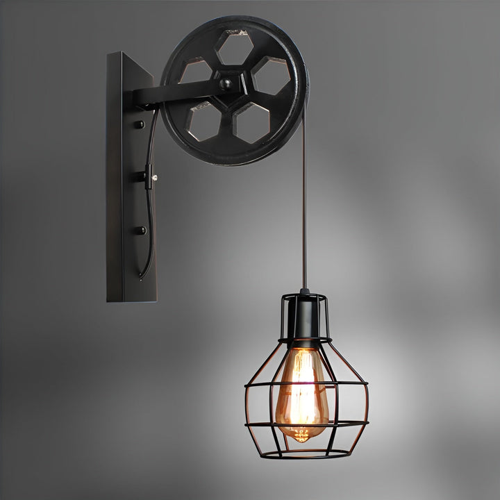 Vintage Industrial LED Wall Lamp - IronGlare-Black-Nora Luxe