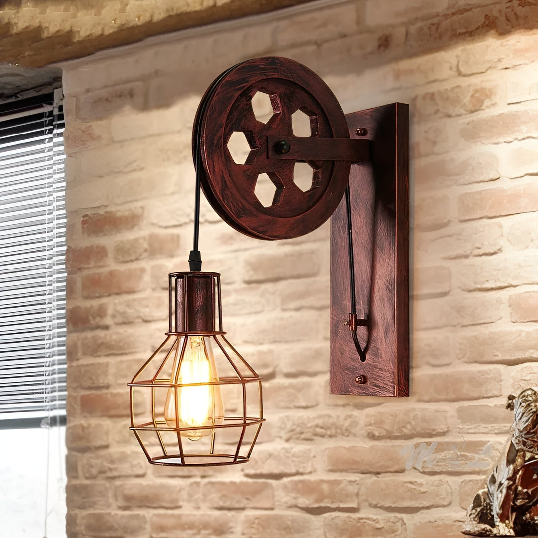 Vintage Industrial LED Wall Lamp - IronGlare-Rust-Nora Luxe
