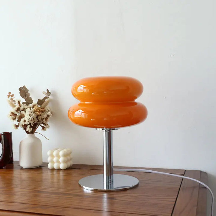Vintage Italian Bauhaus Table Lamp-Orange-Nora Luxe