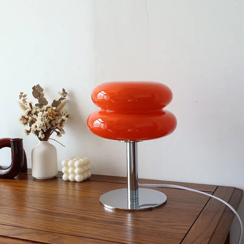 Vintage Italian Bauhaus Table Lamp-Orange-Nora Luxe