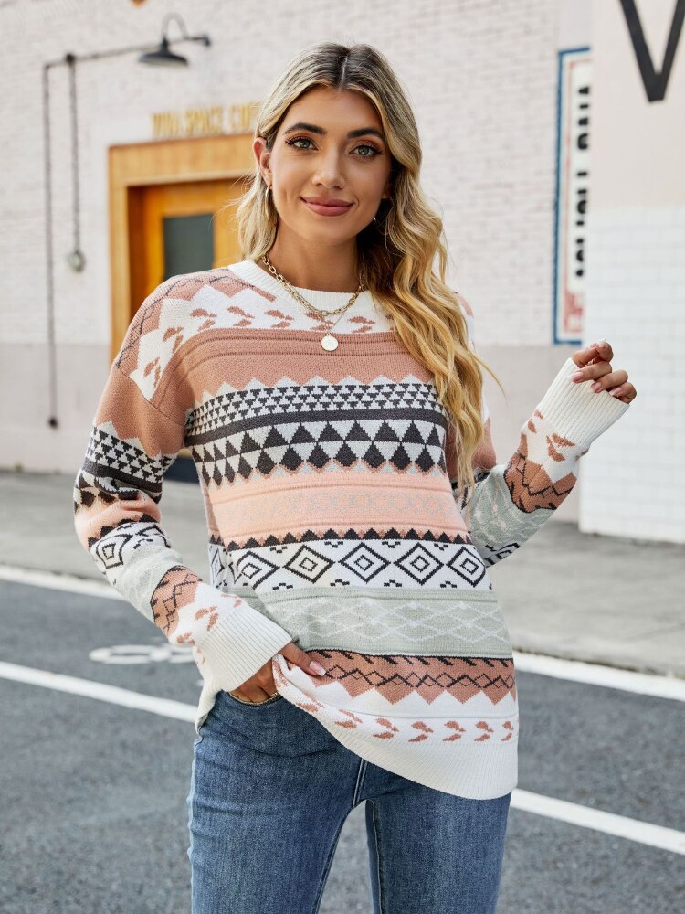 Vintage Ladies Sweater - Sophie-Pink-S-Nora Luxe