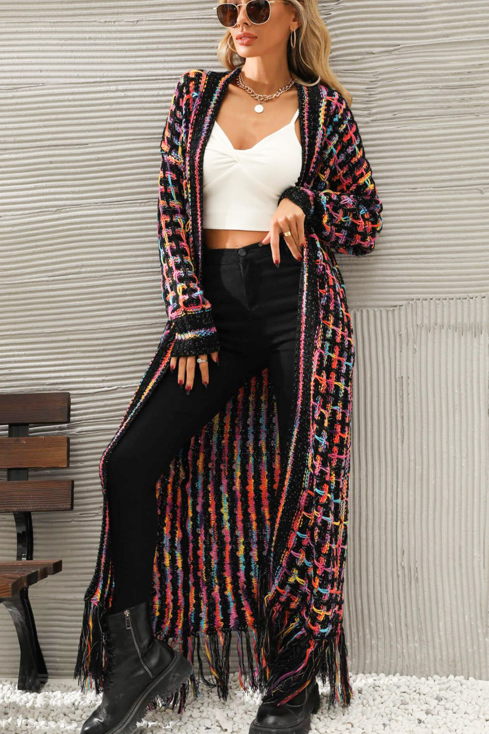 Vintage Lang Vest - Livia-Multicolored-S-Nora Luxe