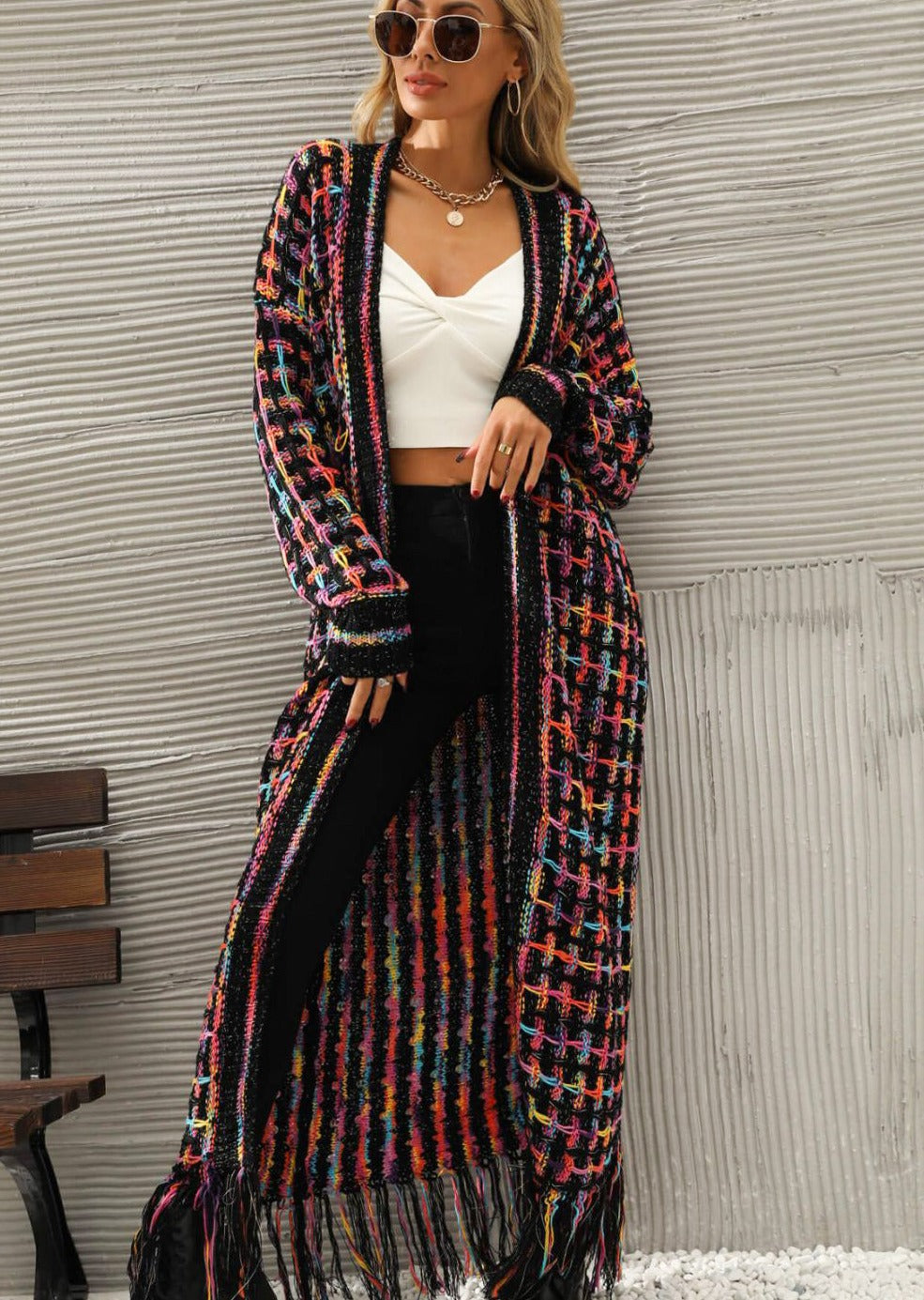 Vintage Lang Vest - Livia-Multicolored-S-Nora Luxe