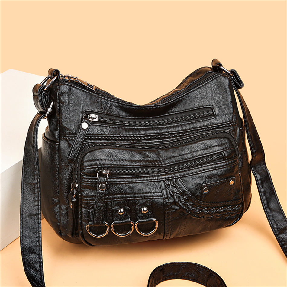 Vintage Leather Ladies Handbag - Isabella-Brown-Nora Luxe