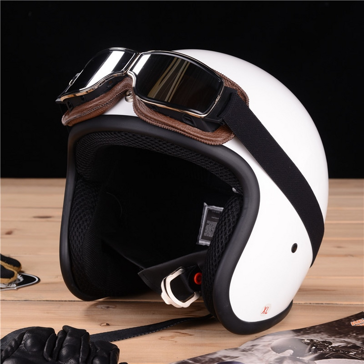 Vintage Leather Motorcycle Glasses - RiderEdge-Coffee-Nora Luxe