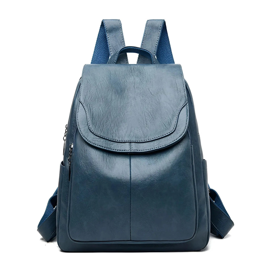 Vintage Leather Women's Backpack - Isabella-Light blue-Nora Luxe