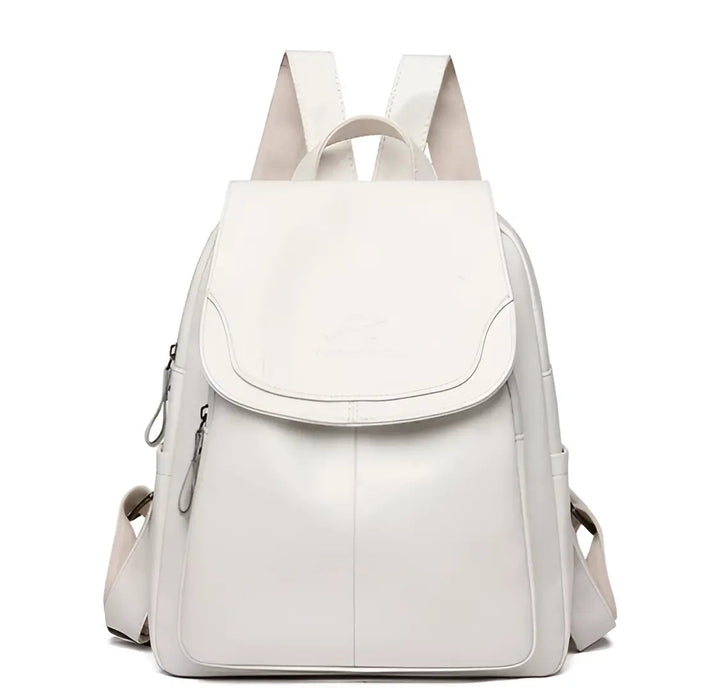 Vintage Leather Women's Backpack - Isabella-White-Nora Luxe