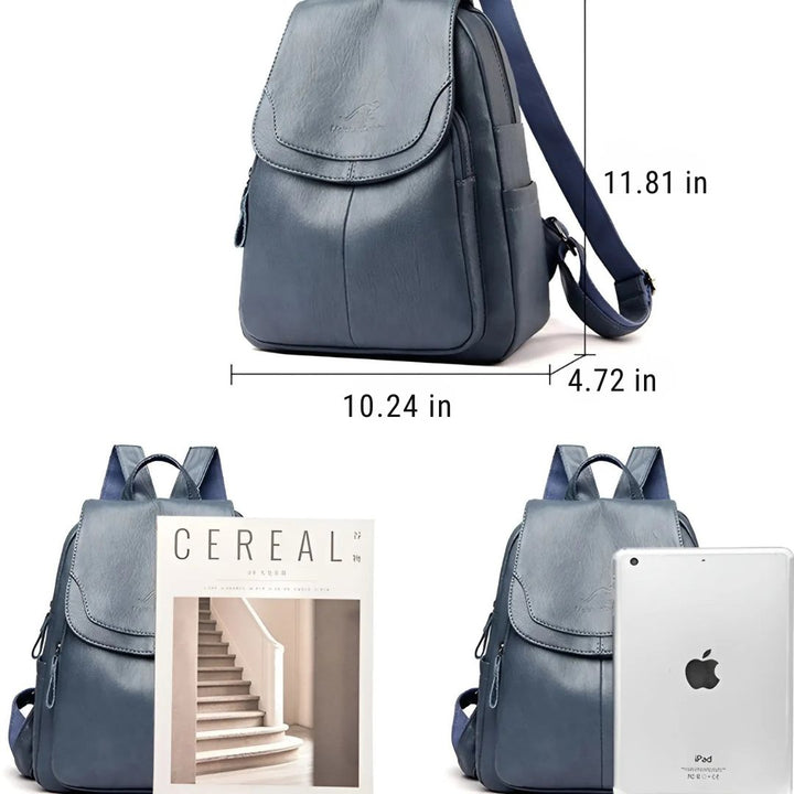 Vintage Leather Women's Backpack - Isabella-White-Nora Luxe