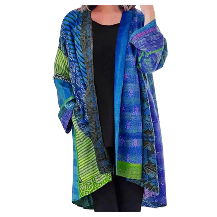 Vintage Long Women's Sweater - Livia-Blue-S-Nora Luxe
