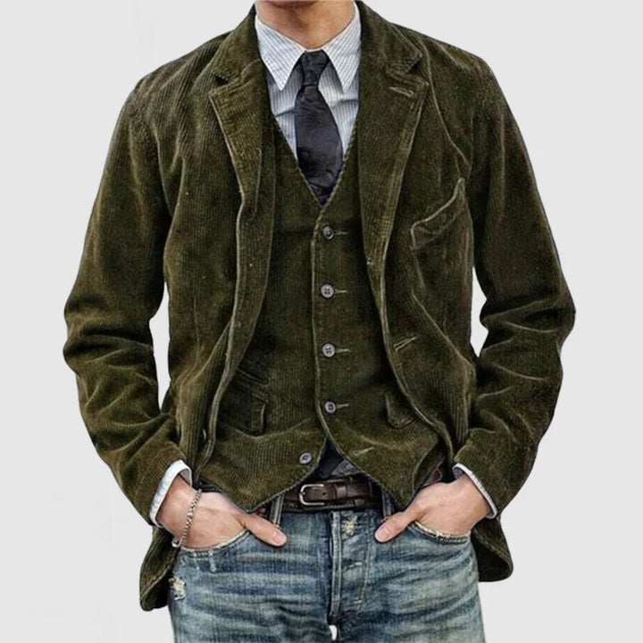 Vintage Men's Blazer and Waistcoat Set - Alexander-Green-S-Nora Luxe