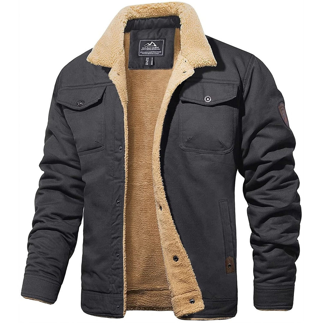 Vintage Men's Bomber Jacket - Olaf-Dark grey-S-Nora Luxe