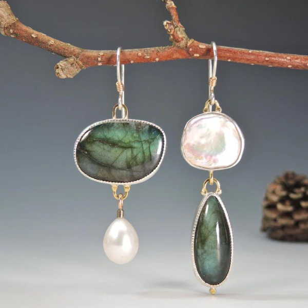 Vintage Natural Stone Earrings - Marivelle-Nora Luxe