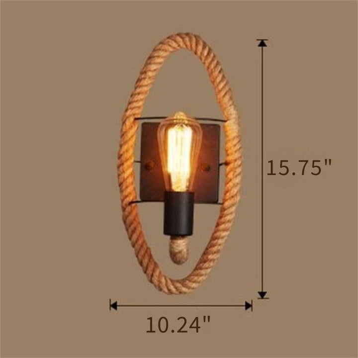 Vintage Rope Wall Lamp - RusticRope-Round-Nora Luxe