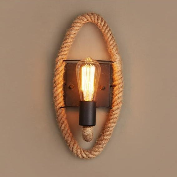 Vintage Rope Wall Lamp - RusticRope-Round-Nora Luxe