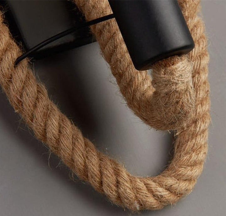 Vintage Rope Wall Lamp - RusticRope-Round-Nora Luxe