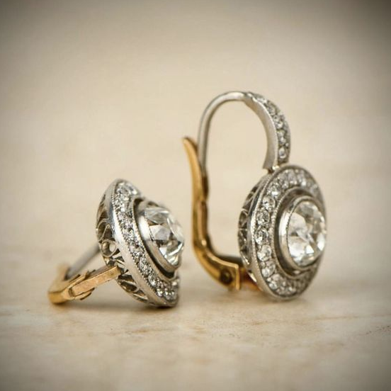 Vintage Silver Earrings with Zirconia - Elara-Nora Luxe