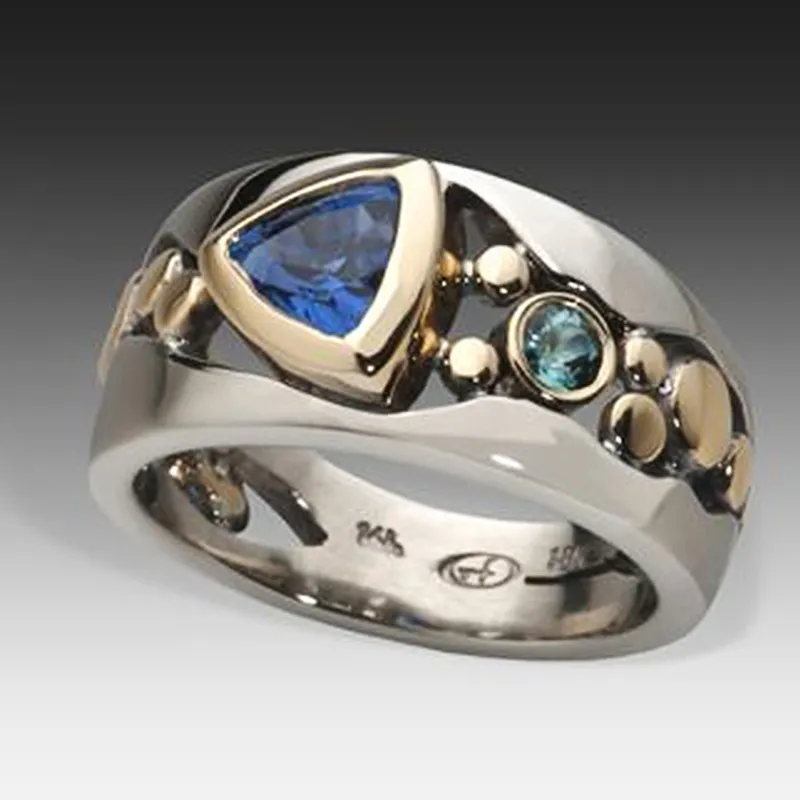 Vintage Silver Ring with Blue Gemstone - Celia-6-Nora Luxe