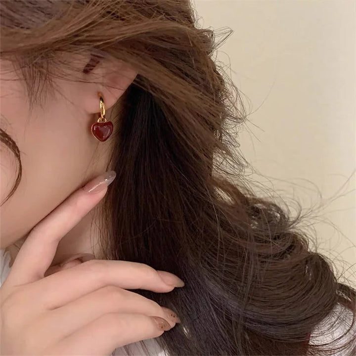 VINTAGE SPLIT HEART DROP EARRINGS | WOMEN'S JEWELLERY-Nora Luxe