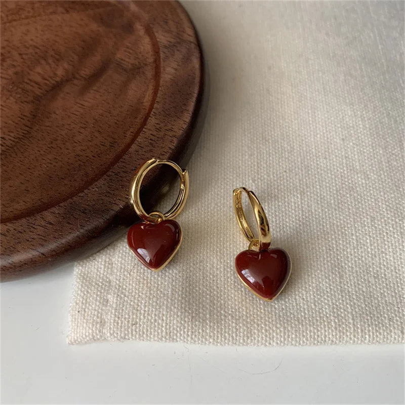 VINTAGE SPLIT HEART DROP EARRINGS | WOMEN'S JEWELLERY-Nora Luxe