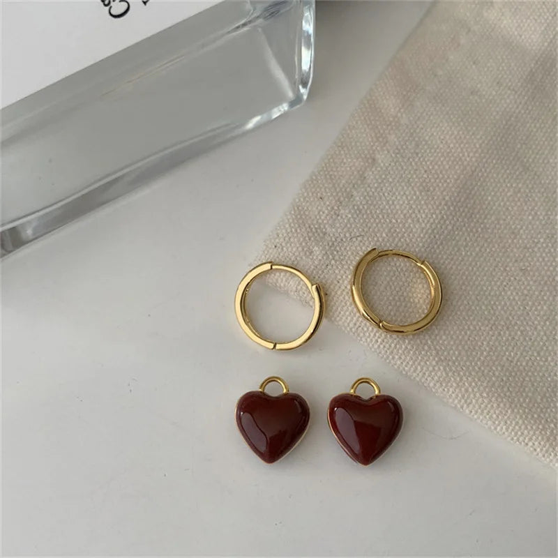 VINTAGE SPLIT HEART DROP EARRINGS | WOMEN'S JEWELLERY-Nora Luxe