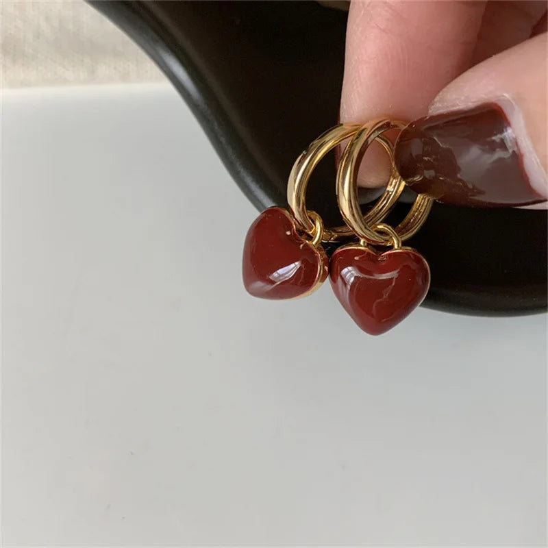 VINTAGE SPLIT HEART DROP EARRINGS | WOMEN'S JEWELLERY-Nora Luxe