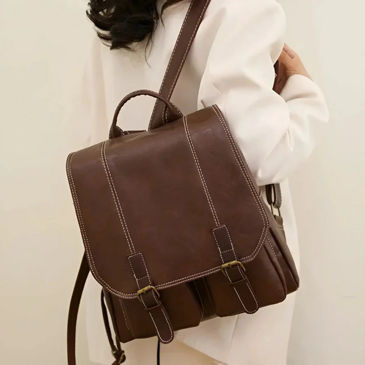 Vintage Style Backpack - RetroTrail-Brown-Nora Luxe