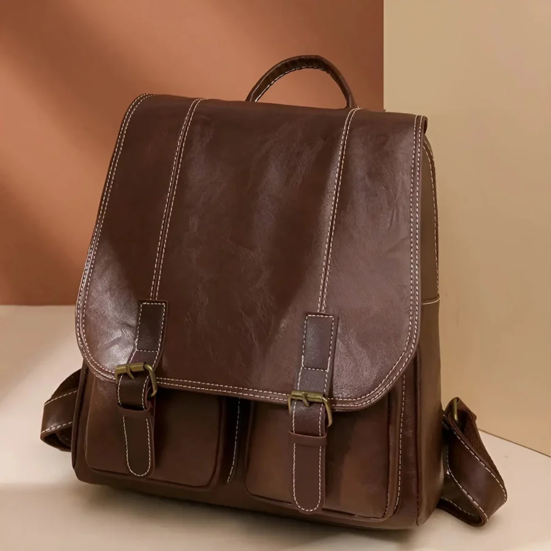 Vintage Style Backpack - RetroTrail-Brown-Nora Luxe