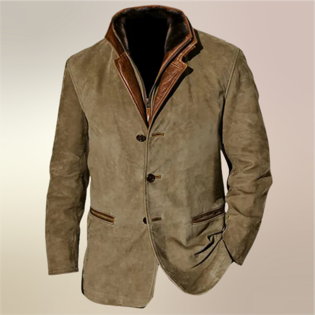 Vintage Suede Men's Jacket with Lining – Noam-S-The Livary