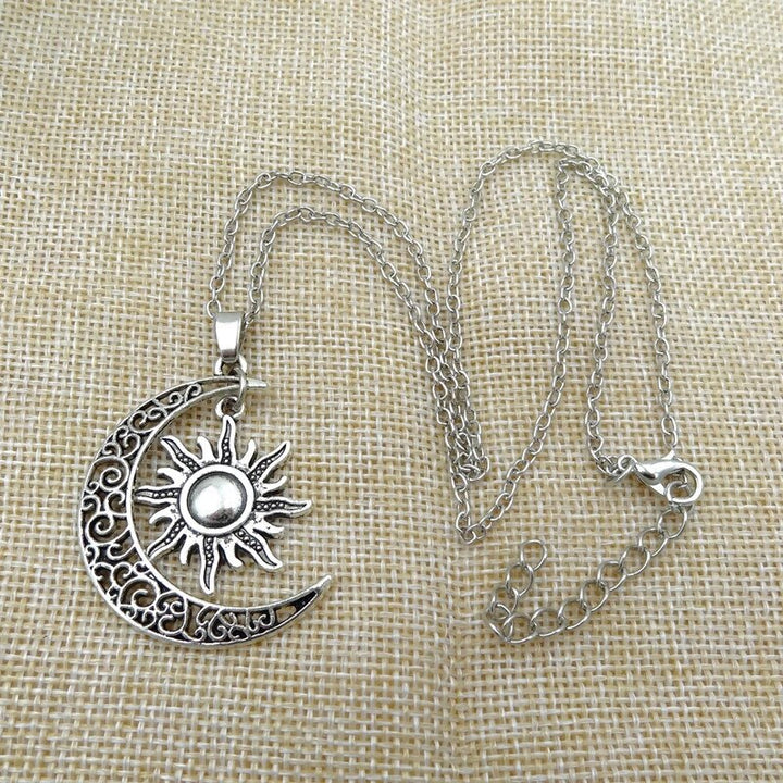 Vintage Sun and Moon Necklace-Gold-Nora Luxe