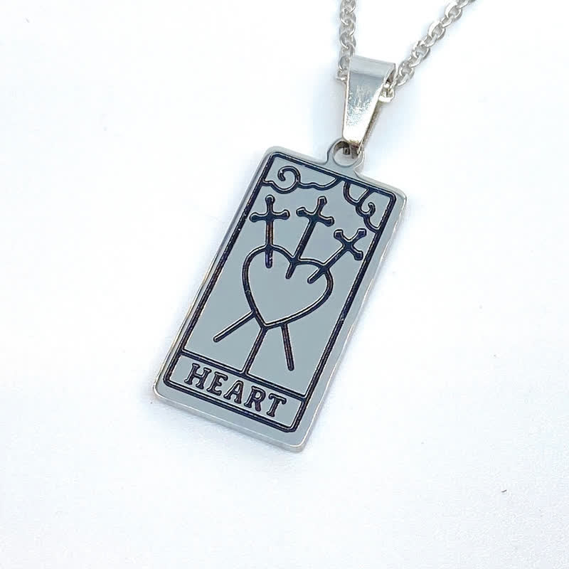 Vintage Tarot Card Lucky Charm - Seraphina-Three of Swords-Silver-Nora Luxe