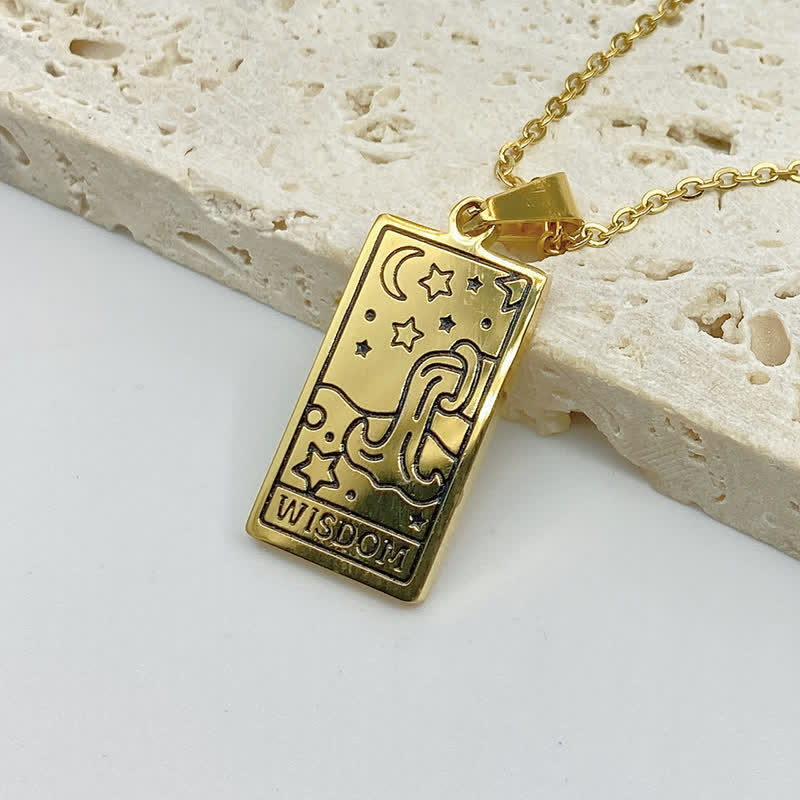 Vintage Tarot Card Lucky Charm - Seraphina-Wisdom-Gold-Nora Luxe
