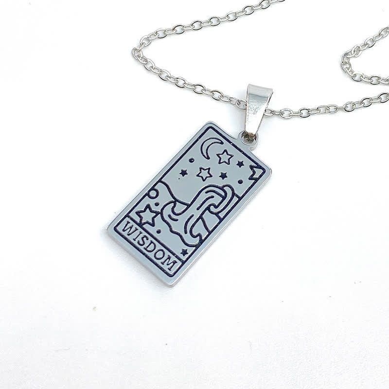 Vintage Tarot Card Lucky Charm - Seraphina-Wisdom-Silver-Nora Luxe