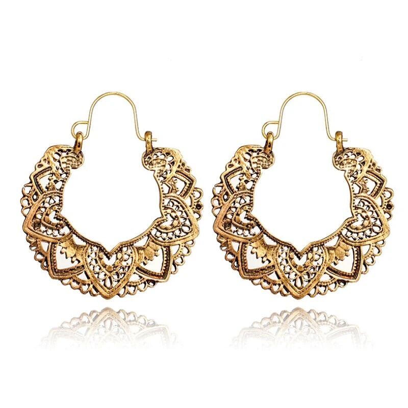 Vintage Totem Drop Earrings-Gold-Nora Luxe