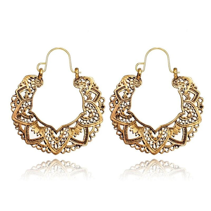 Vintage Totem Drop Earrings-Gold-Nora Luxe
