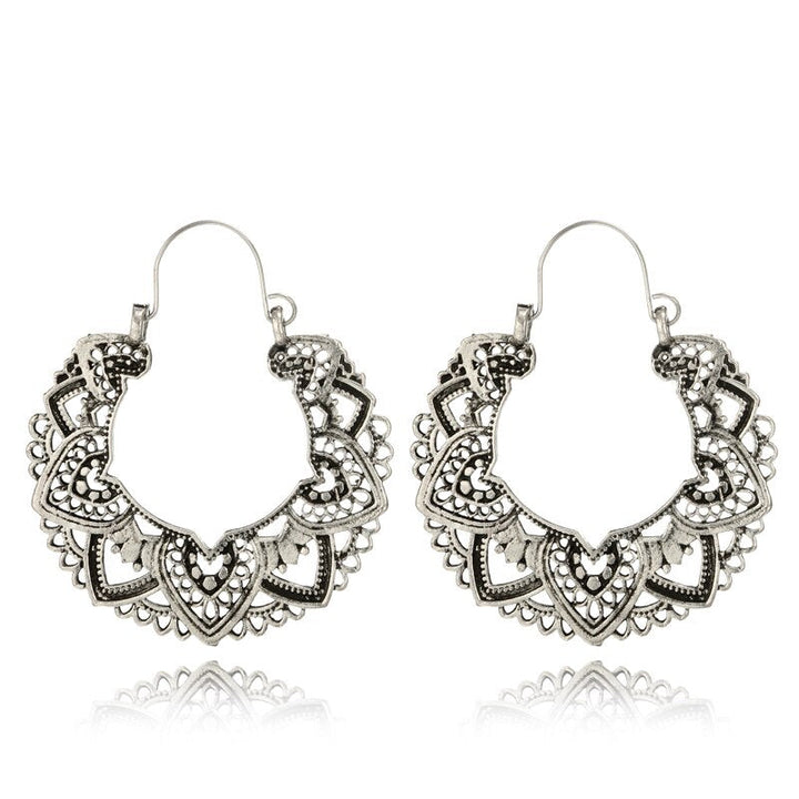 Vintage Totem Drop Earrings-Silver-Nora Luxe