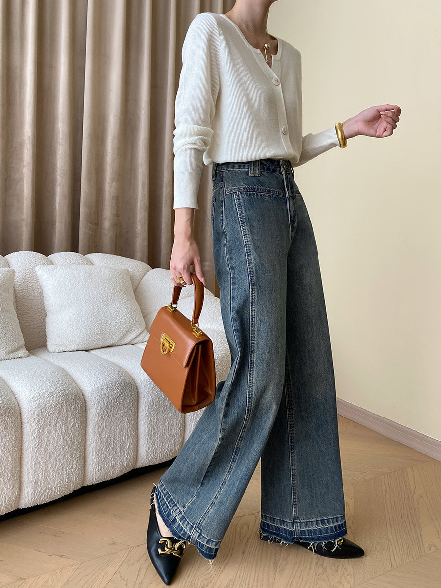 Vintage Wide Ladies Jeans - Mila-Blue-XS-Nora Luxe