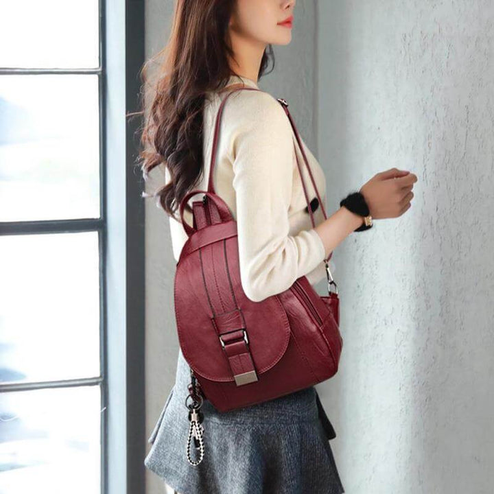 Premium Water-Resistant Leather Backpack for Women