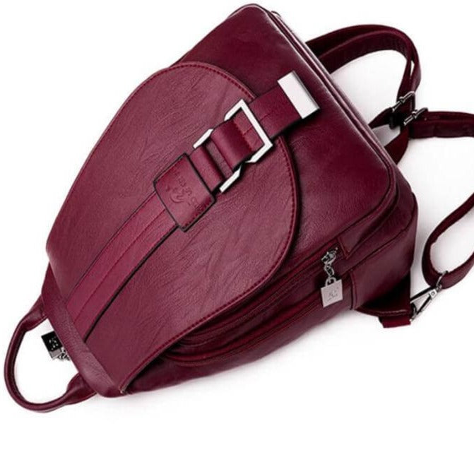 Premium Water-Resistant Leather Backpack for Women
