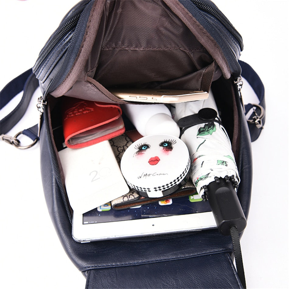 Premium Water-Resistant Leather Backpack for Women