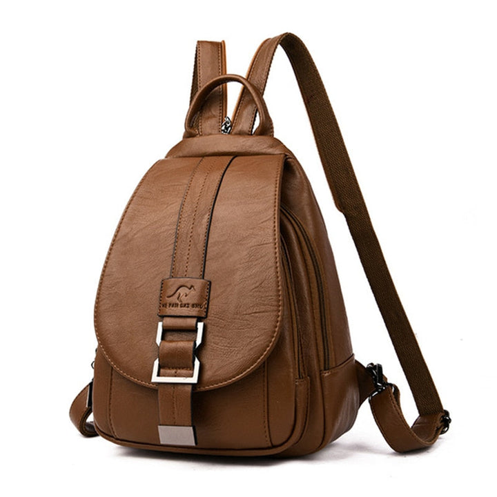 Premium Water-Resistant Leather Backpack for Women