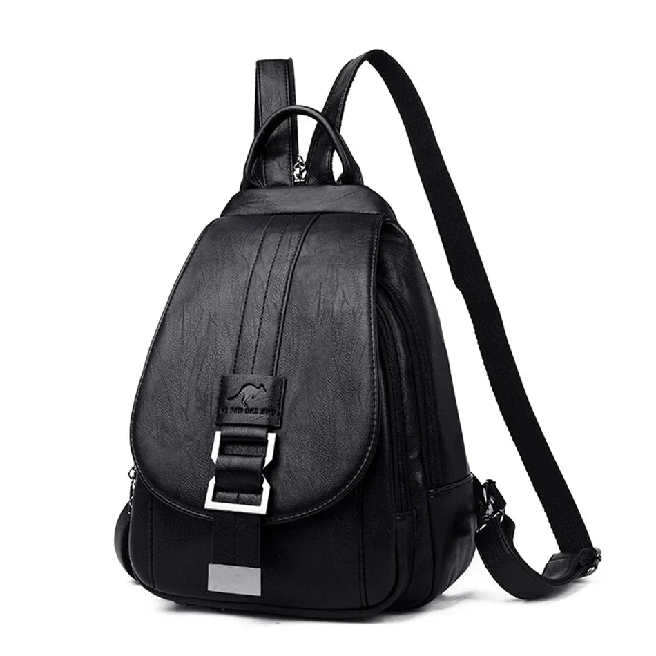 Premium Water-Resistant Leather Backpack for Women