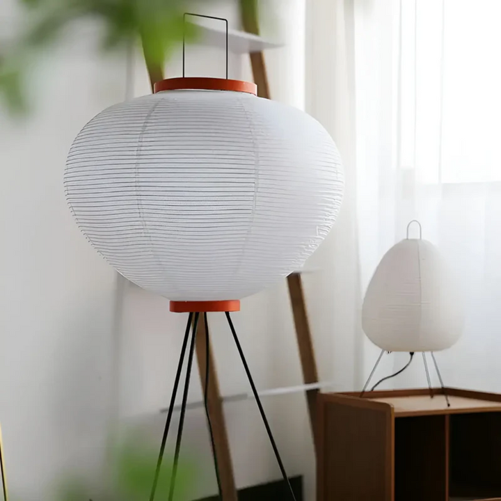 Wabi-Sabi Standing LED Lamp made of Rice Paper - ZenAura-Nora Luxe