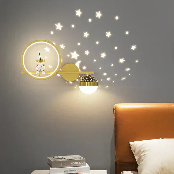 Wall lamp for children's room - GlowNest-Gold Right-Three Colors-Nora Luxe