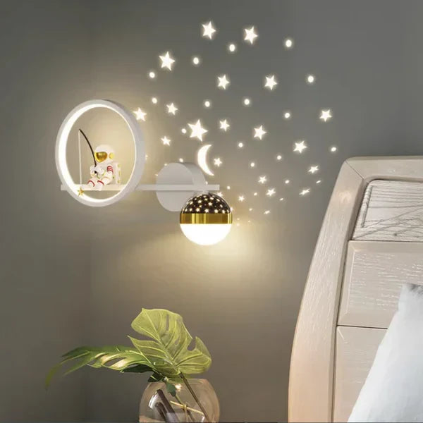 Wall lamp for children's room - GlowNest-White Links-Three Colors-Nora Luxe