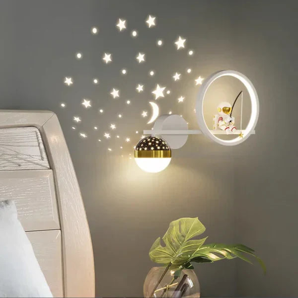 Wall lamp for children's room - GlowNest-White Links-Three Colors-Nora Luxe