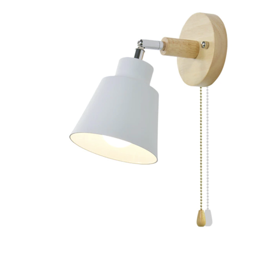 Wall lamp with pull switch - TwistGlow-White-With a toggle switch-Nora Luxe
