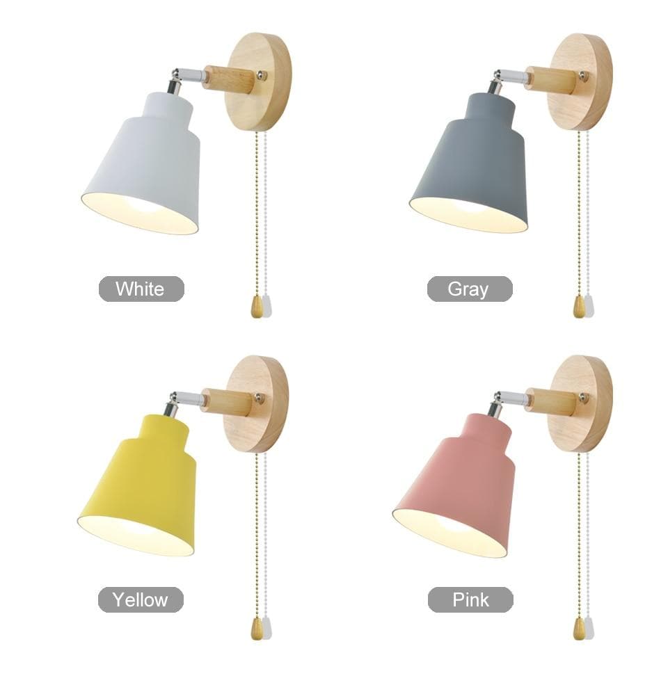 Wall lamp with pull switch - TwistGlow-White-With a toggle switch-Nora Luxe