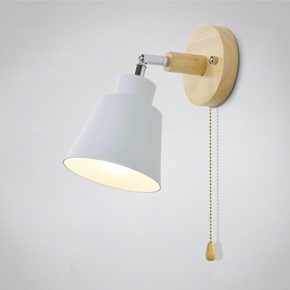 Wall lamp with pull switch - TwistGlow-White-With a toggle switch-Nora Luxe