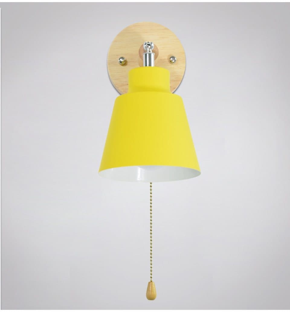 Wall lamp with pull switch - TwistGlow-Yellow-With a toggle switch-Nora Luxe